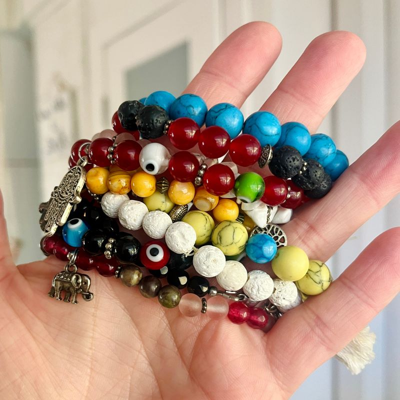 Liquidation: lot de 10 bracelets mala en pierres semi précieuses -  lot #1