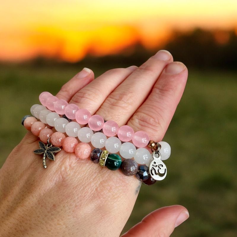 Bracelets (3) mala de quartz, améthyste et aventurine