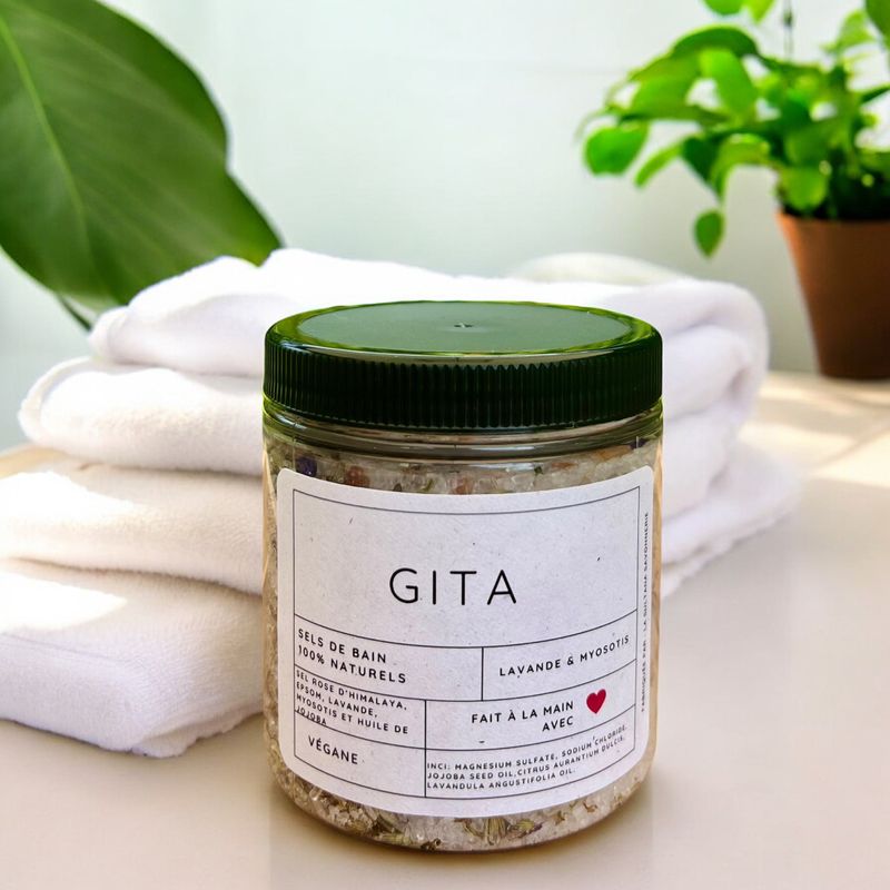 Sels de bain GITA lavande et myosotis