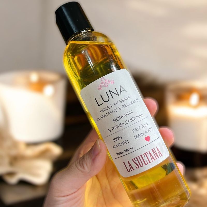 Huile à massage LUNA romarin et pamplemousse
