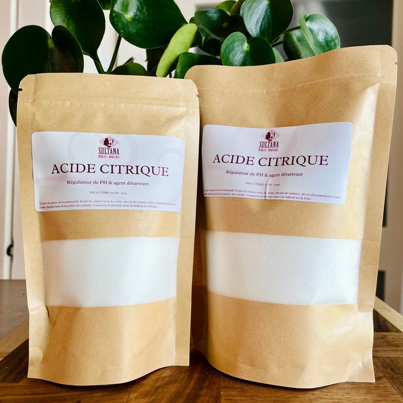 Poudre d'acide citrique cosmétique et ménager