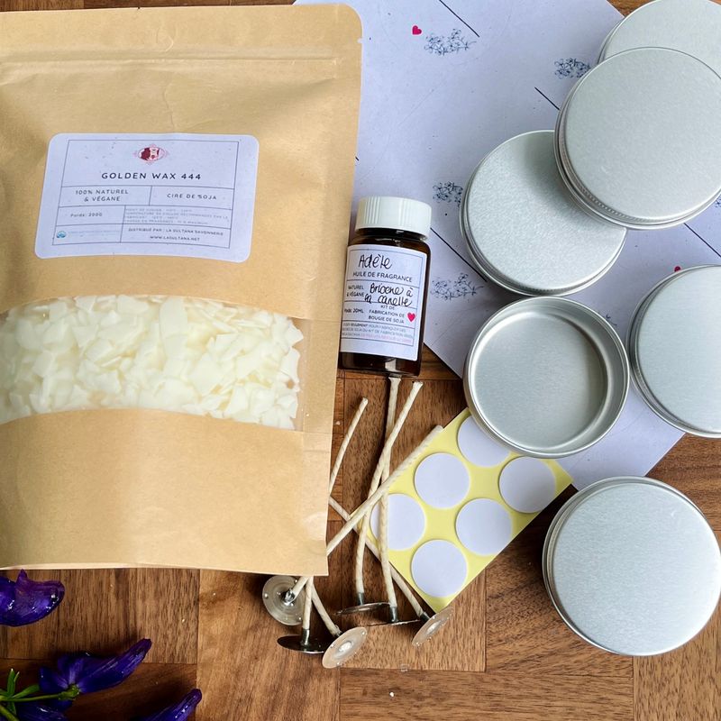 Ensemble de fabrication de bougies en cire de soja 100% naturelle