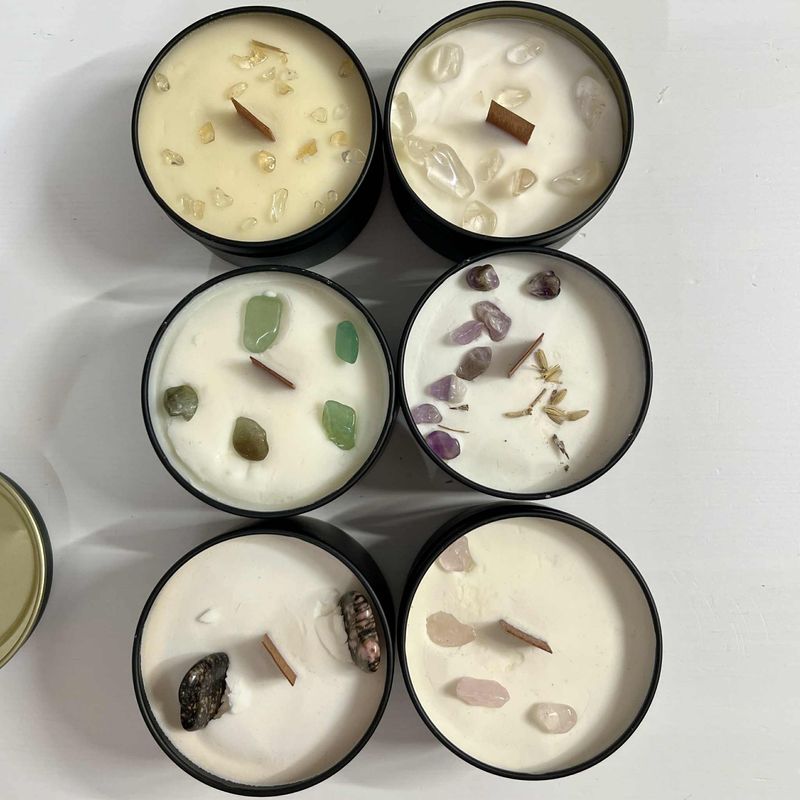 6 bougies avec cristaux DEMO