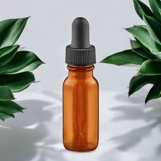 Bouteille à pipette en verre ambré 15 ml (0.5oz)