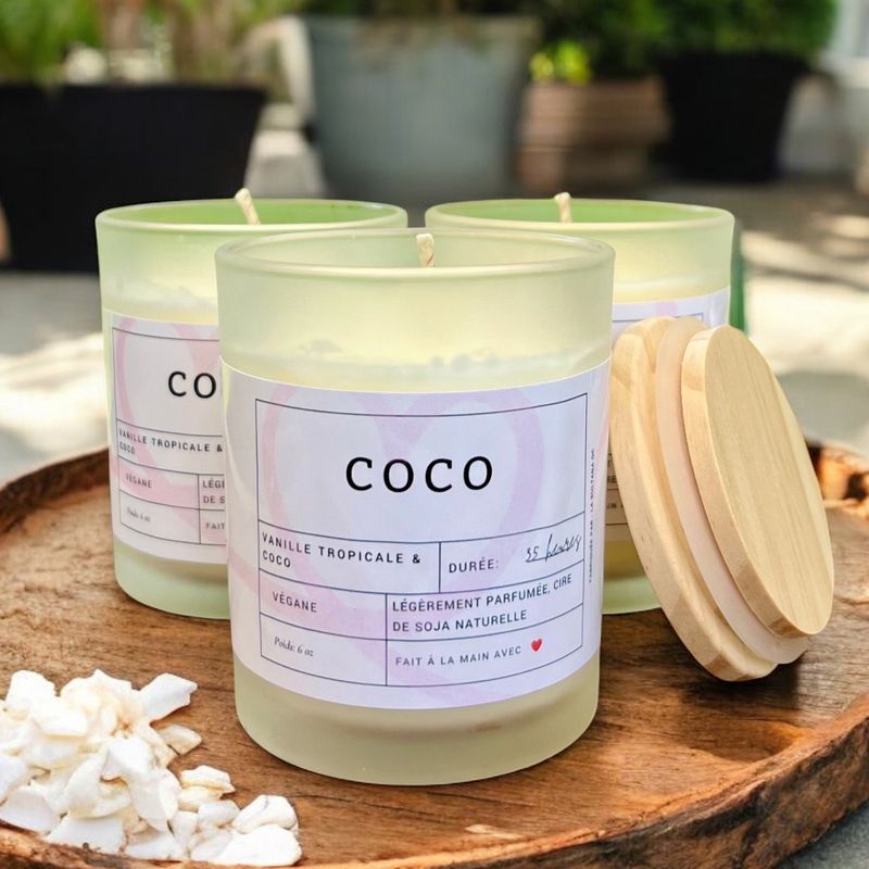 Bougie de soja COCO noix de coco et vanille
