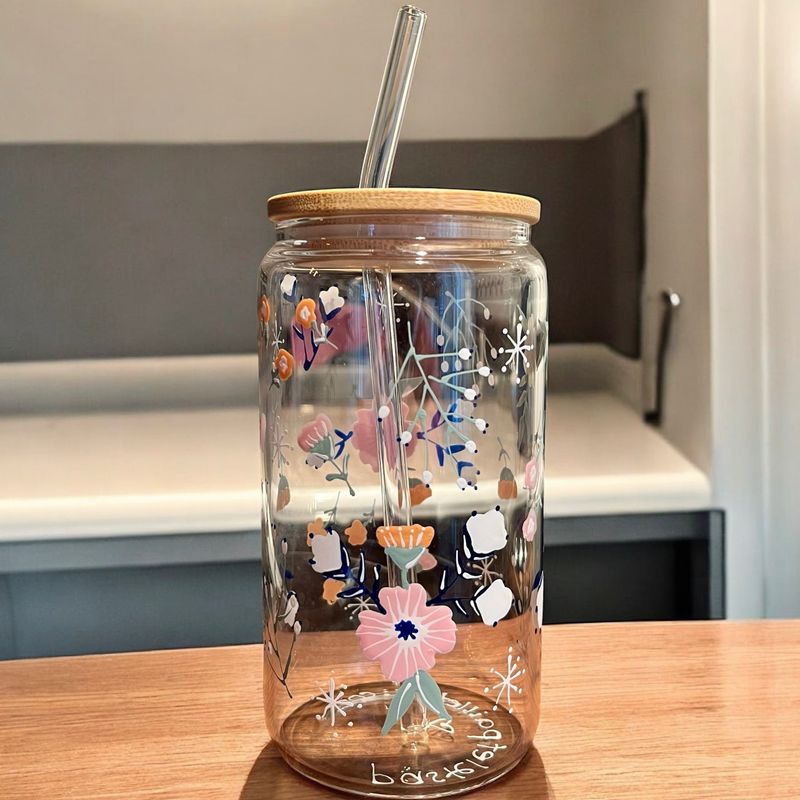 Idées cadeaux : verres peints à la main Tempête Florale