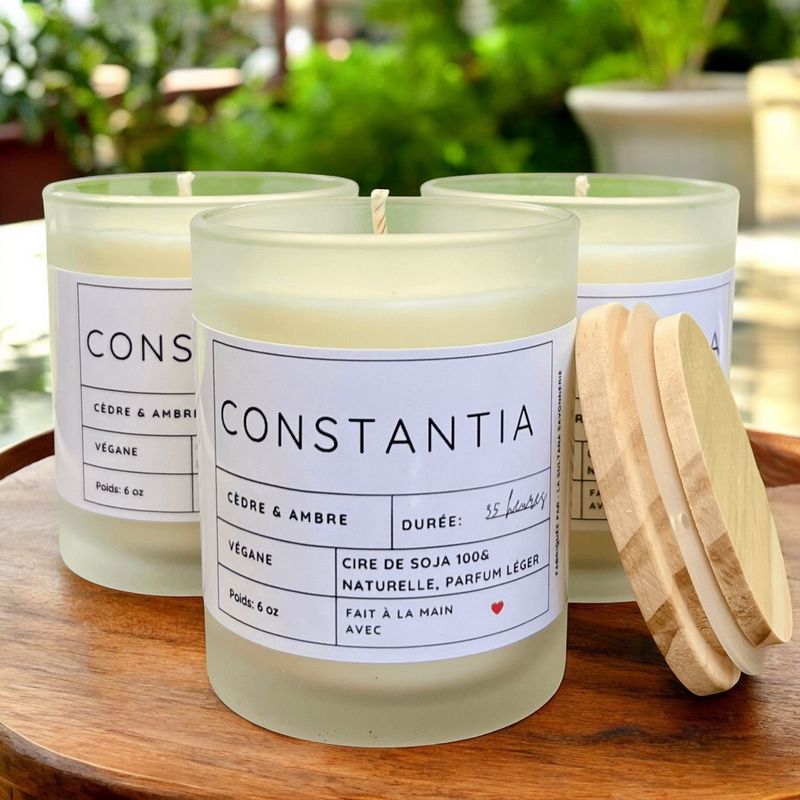 Bougie de soja CONSTANTIA cèdre et  ambre