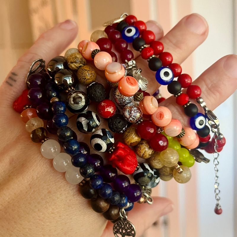 Liquidation: lot de 10 bracelets mala en pierres semi précieuses - lot #2