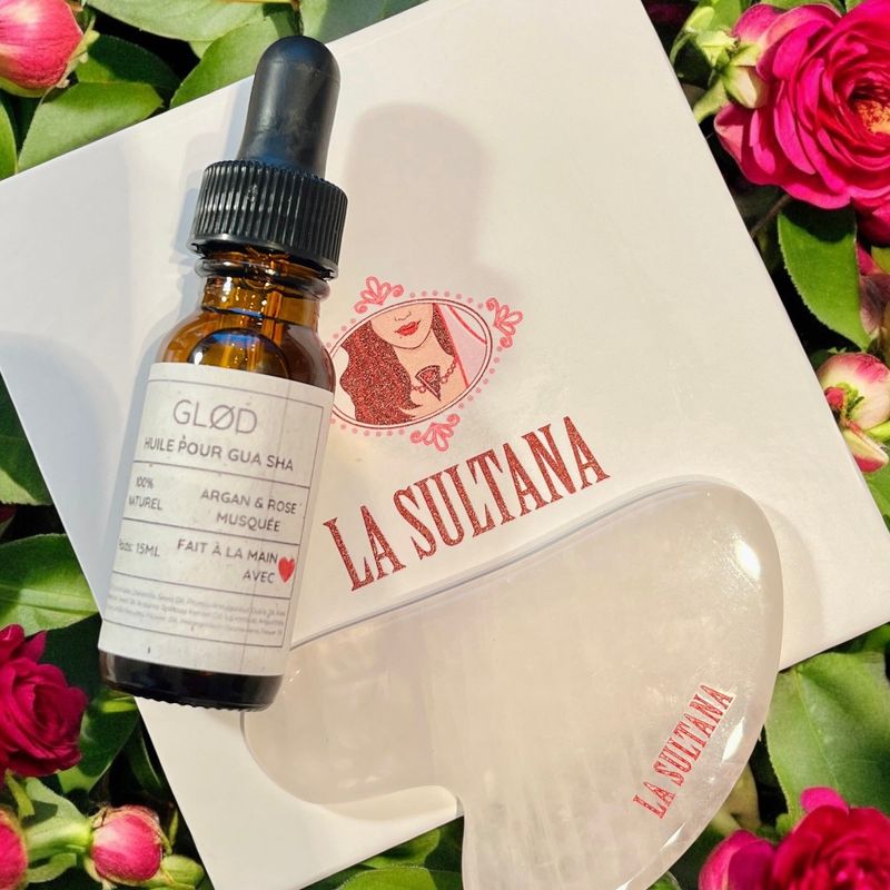 Gua Sha en quartz rose
