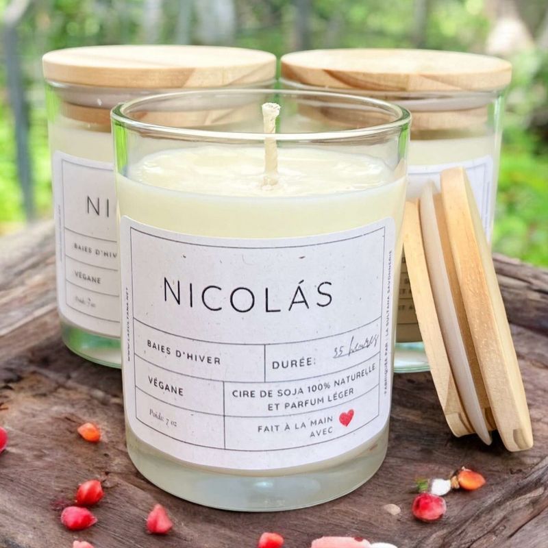 Bougie de soja NICOLÁS baies d'hiver
