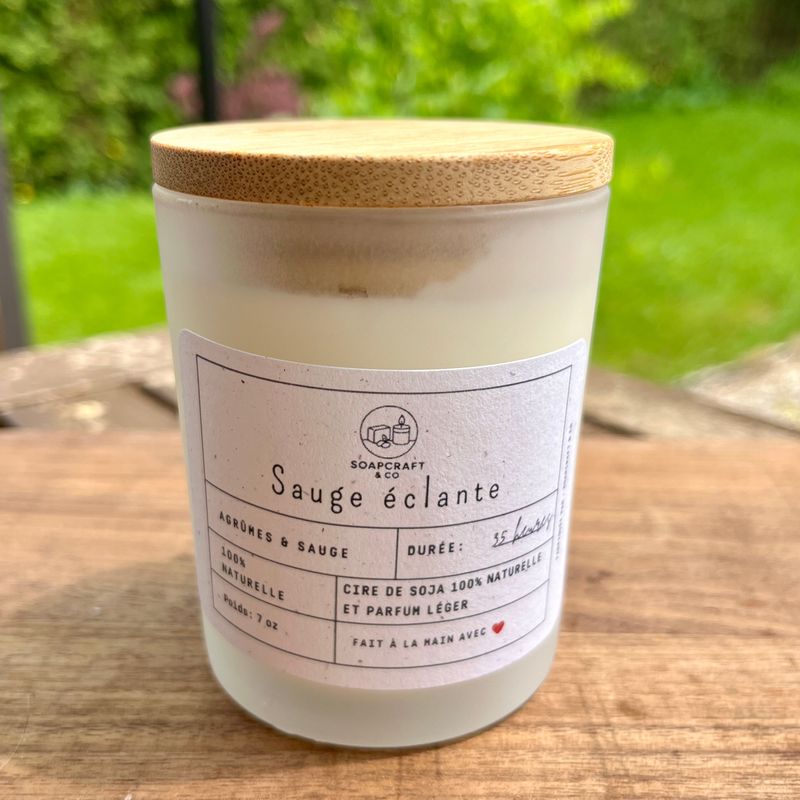 Liquidation: bougie de soja Sauge éclatante