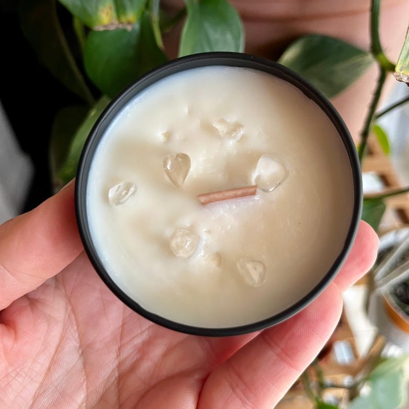 Imparfaite bougie bois de santal & quartz clair