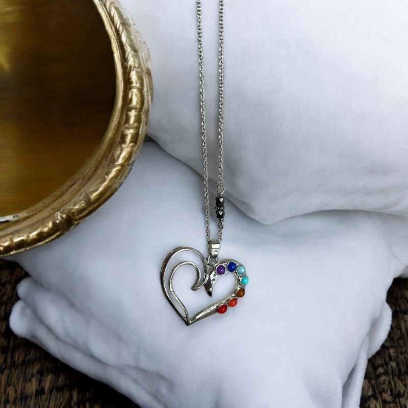 Pendentif Coeur sur chaîne en inox 26 pouces