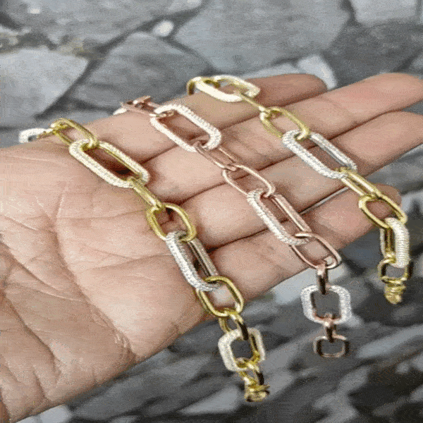 Bracelet Chaîne massive Scintillante en argent sterling