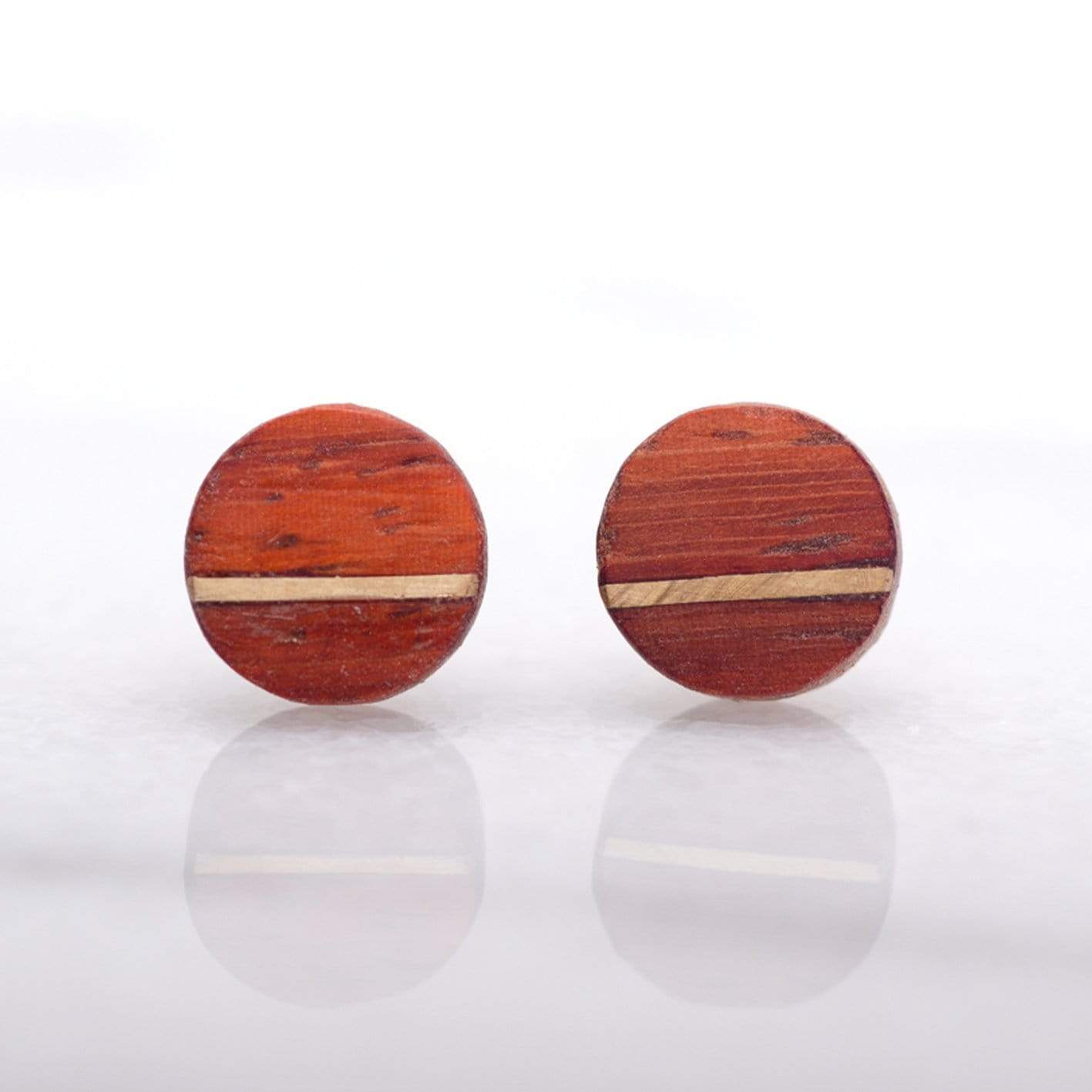 Boucles d'oreilles en bois et argent sterling ou or 14K personnalisée