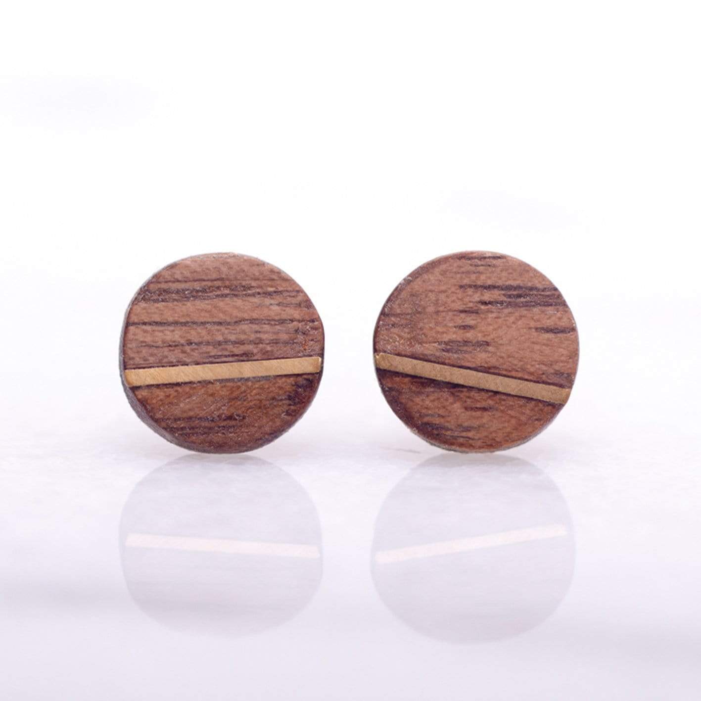 Boucles d'oreilles en bois et argent sterling ou or 14K personnalisée