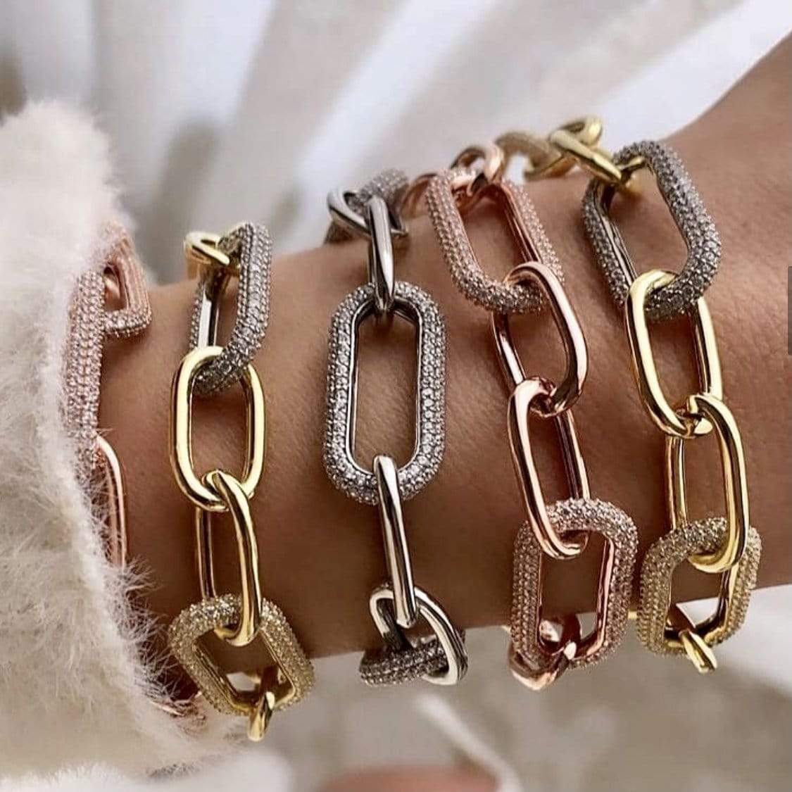 Bracelet Chaîne massive Scintillante en argent sterling
