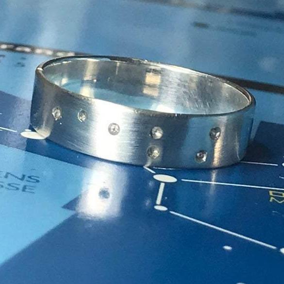 Bague Constellation en argent sterling et diamants