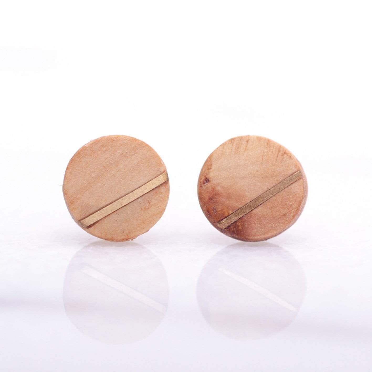 Boucles d'oreilles en bois et argent sterling ou or 14K personnalisée