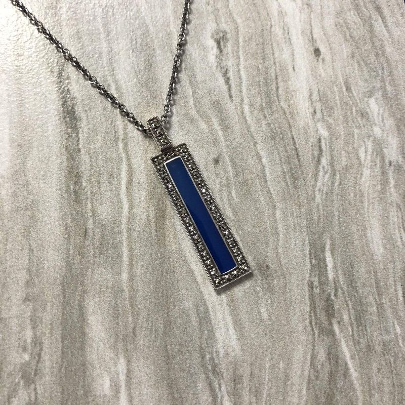 Collier Émail en argent et marcassites