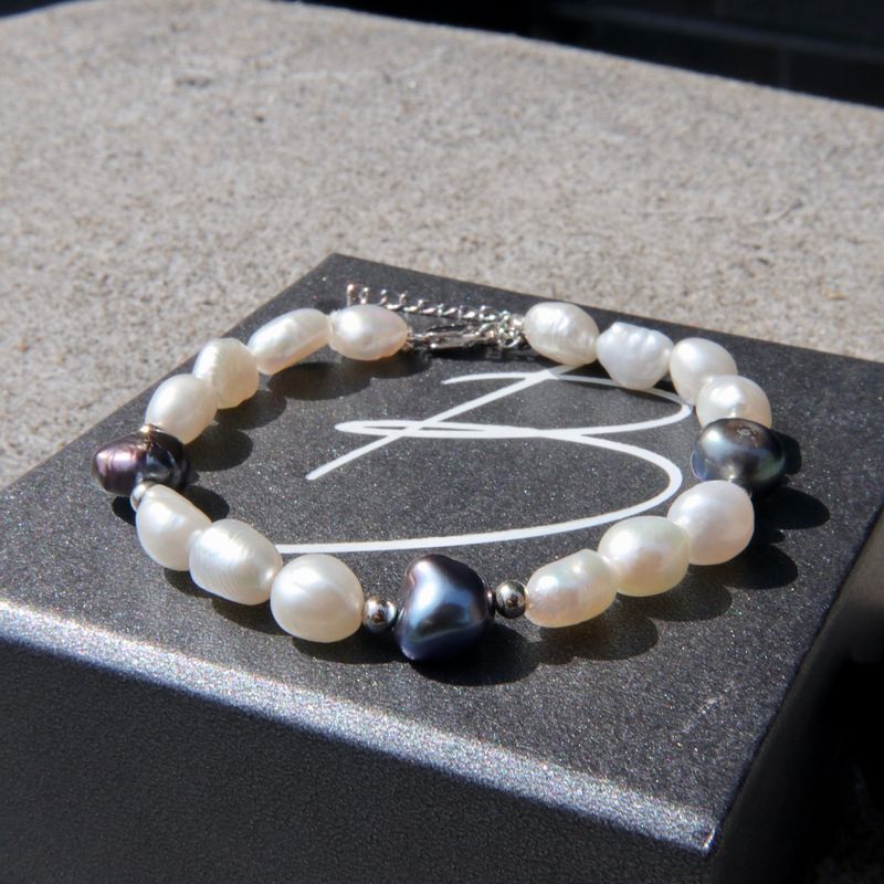 Bracelet de perles baroques Sérénité et argent sterling