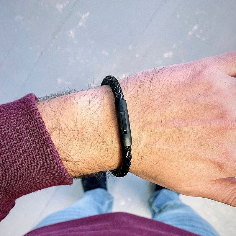 Bracelet Le Classique en cuir et acier