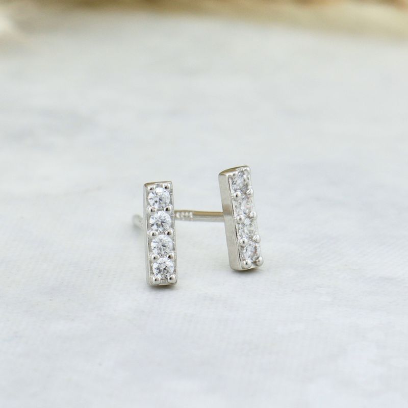 Boucles d'oreilles Barre en argent sterling