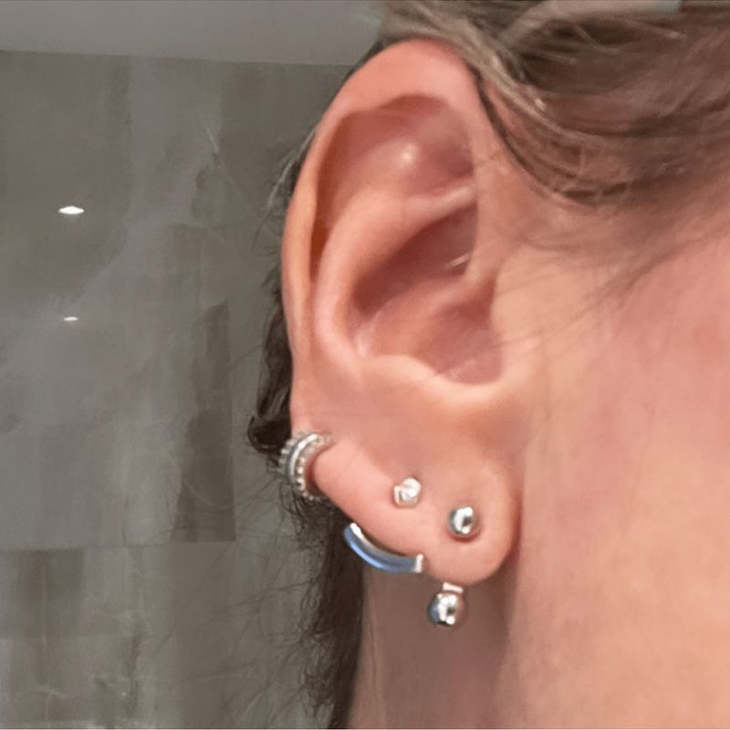 Boucles d'oreilles amovible Lady en argent sterling