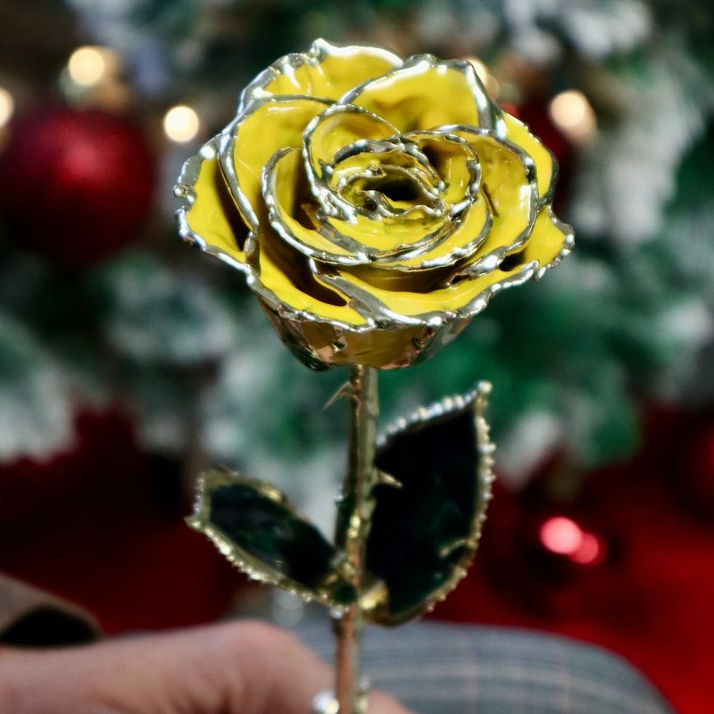 Rose éternelle Jaune plaquée or 24K