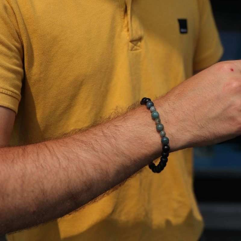 Bracelet Balance en onyx et quartz