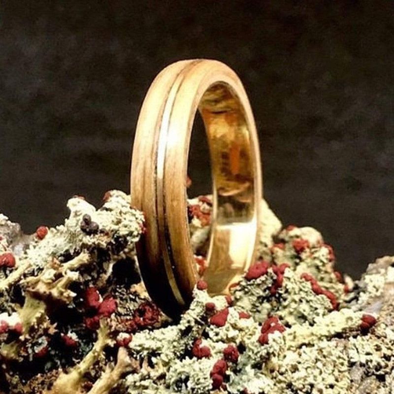 Bague en bois et or 14K & 18K personnalisée