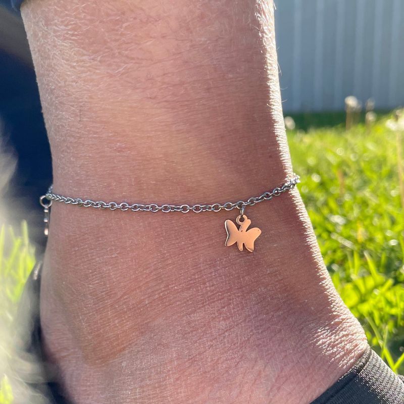 Bracelet de cheville Papillons en acier