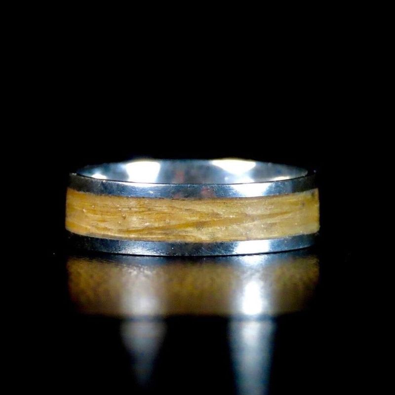 Bague en bois et argent sterling ou or 14K - 18K personnalisée