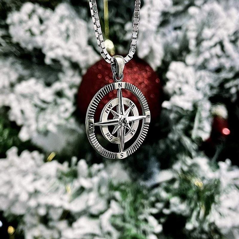 Collier Boussole en argent sterling