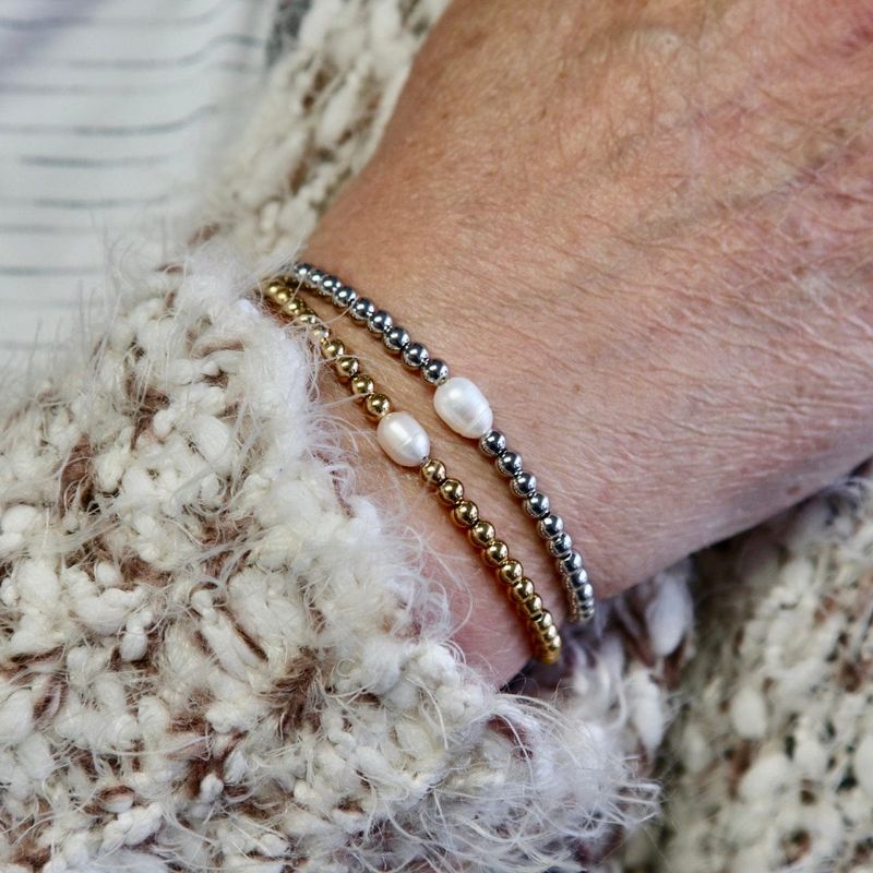 Bracelet Zéphyr en acier et perles