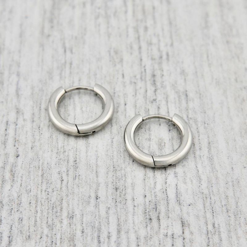 Boucles d'oreilles anneaux simples en acier