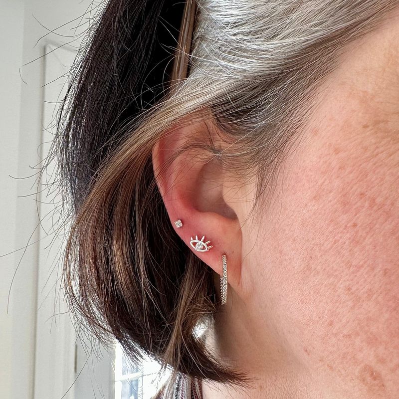 Boucles d'oreilles Les Minis Carrés en argent sterling