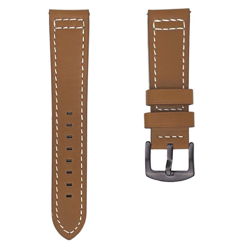 Bracelet de montre en cuir brun -  attache rapide
