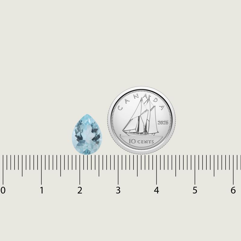 Aigue-marine Naturel Taille Poire 8x11 mm