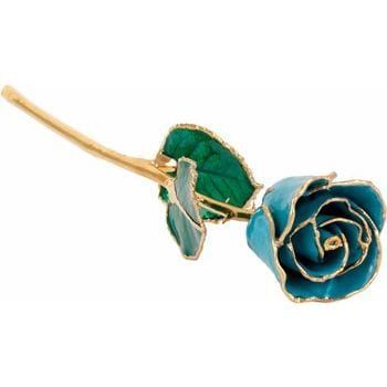 Rose éternelle Bleue plaquée or 24K