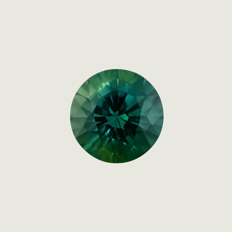 Saphir Naturel Bleu - Vert Taille brillant rond