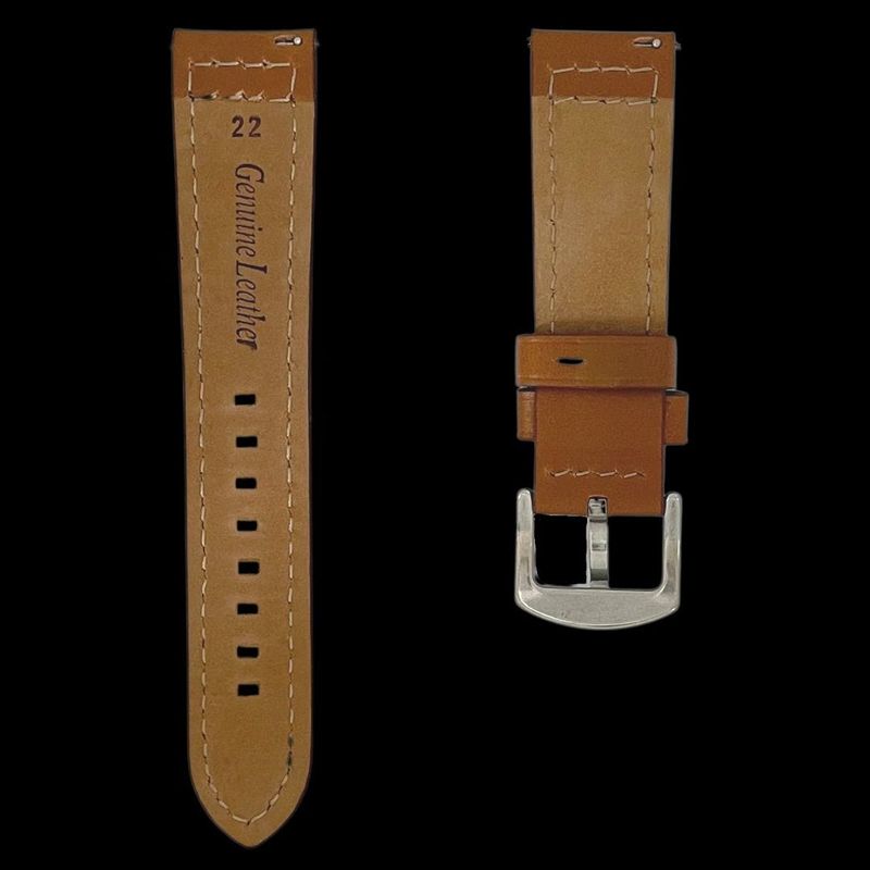 Bracelet de montre en cuir brun -  attache rapide