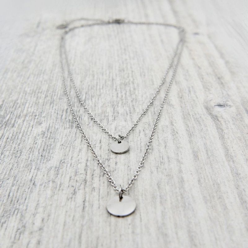 Collier Double Charm en acier