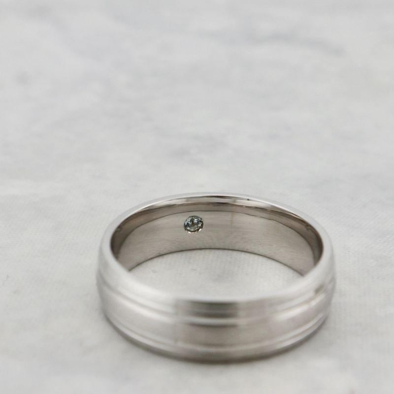 Bague jonc en or et aigue-marine