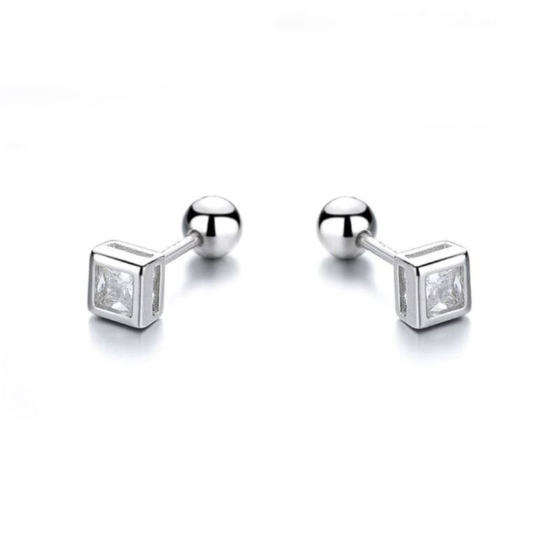 Boucles d'oreilles Carrés en argent sterling