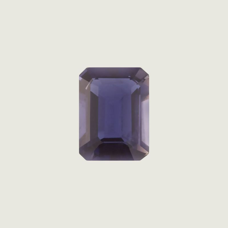 Iolite Naturel AA taille émeraude 7x5 mm