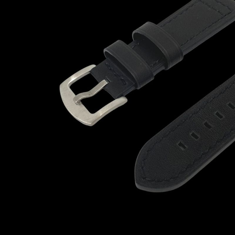 Bracelet de montre en cuir noir -  attache rapide