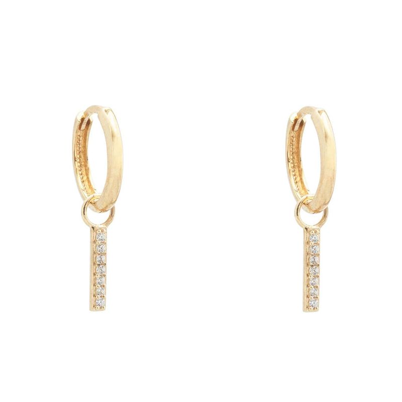 Duo de pendentifs Rectangles pour anneaux en or jaune 10K