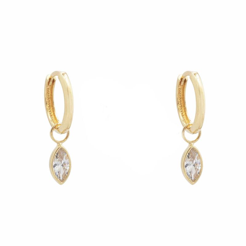 Duo de pendentifs Marquises pour anneaux en or jaune 10K