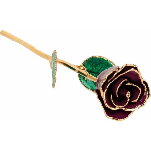 Rose éternelle Mauve plaquée or 24K